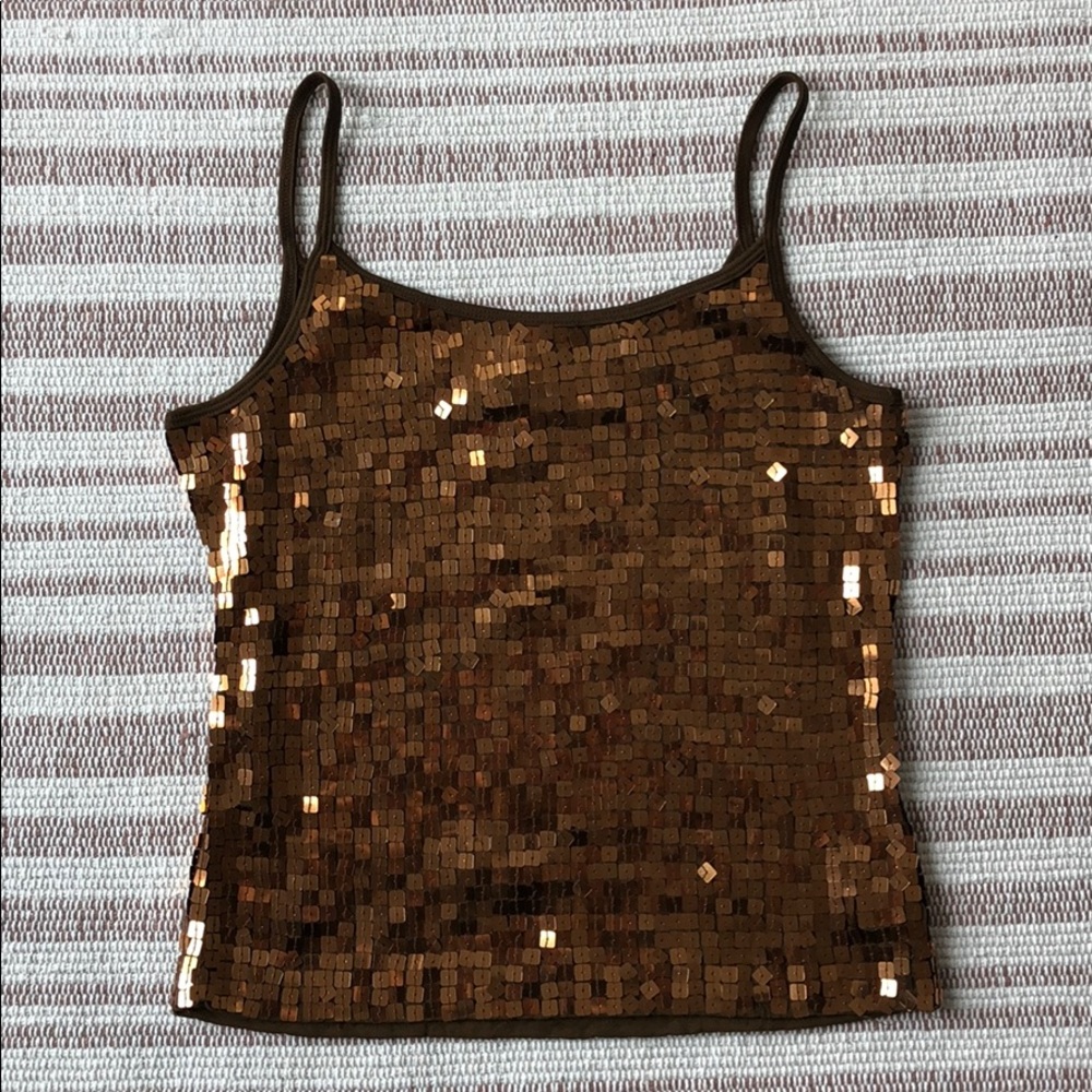 Bebe gold sequin tank